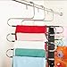 HuaQi S Shape Clothes Trousers Hangers Non Slip Closet Storage Organizer Multi Space Saving Hanger for Pants Jeans Belt Tie Scarf Legging (3-Pieces)