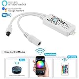 Nexlux WiFi Wireless LED Smart Controller Alexa Google Home IFTTT Compatible,Working with Android ,IOS System, GRB and RGB LED Strip Lights DC 12V 24V(No power adapter included)
