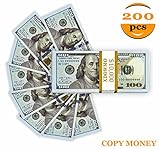 Prop Money,Copy Money Looks Real 200 Pcs Total 20,000 Dollar Props Double-Sided Printing for Movie