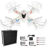 MJX X400W FPV RC Drone with Wifi Camera Live Video 2.4GHz 4 Chanel 6 Axis Gyro Headless Mode One key return RTF Quadcopter in Portable Aluminum Carrying Case with Extra 3 batteries and Charger
