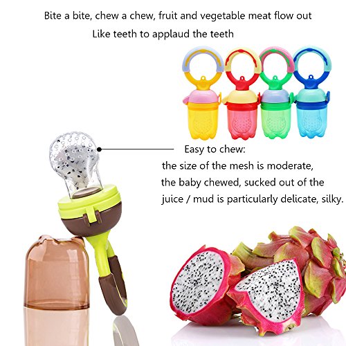 image for Sealive 2 Pack Baby Fruit Food Feeders, Soft Silicone Infant Teething 
