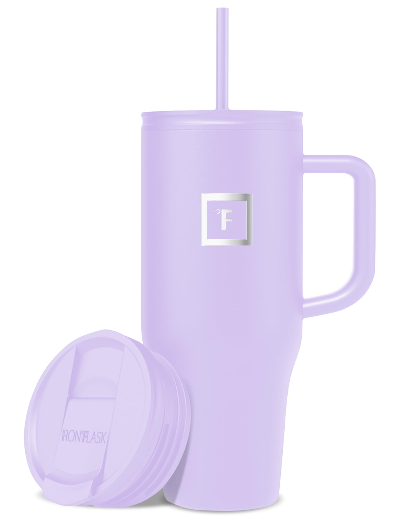 950ml Insulated Tumbler with Straw Lid and Handle - Cold 20hrs & Hot 5hrs Drinks - Double-Walled Stainless Steel Leakproof Travel Mug - Cupholder Friendly Thermal Cup Coffee Flask