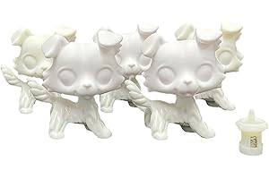 LPSCB 5pcs/Pack Bobble Head White Base for Painting Animal Toy Pet Shop Custom Blank Model DIY OOAK Paint Design (Collie)
