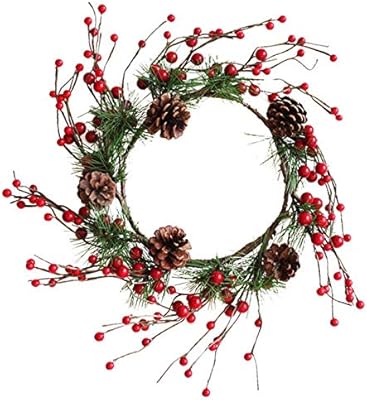 Sen Simulation Berry Christmas Wreath Pine Cone Wall Hanging Door
