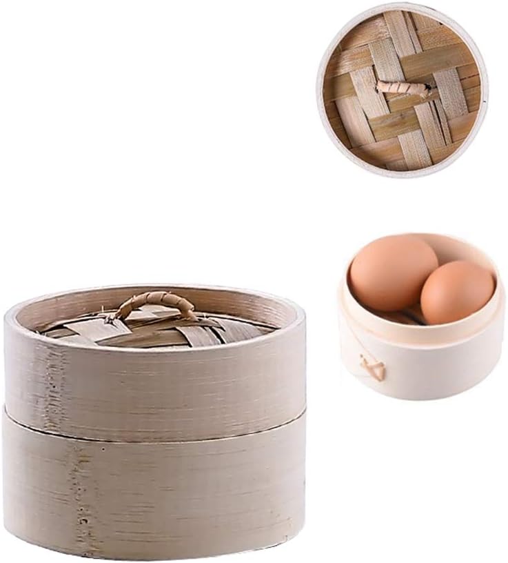 fulailai 10 Inch Bamboo Steamer Basket Food Steamer for Dim Sum Buns(3#)