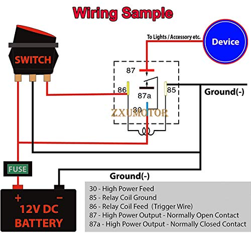 ZAIXU 5 Pack - DC 12V Car SPDT 5 Pin 5 Wires Automotive Relays Switch with Harness Wires Socket 30/40 Amp Bosch Style