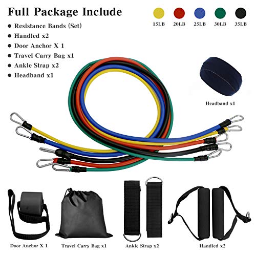 VOKUA-11-pcs-Resistance-Bands-Set-Strength-Training-Equipment-and-Exercise-Fitness-Accessories-for-Gym-TrainingYoga-Metal-Foot-Ring-Carrying-Case-Home-Workouts