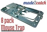 made2catch Classic Metal Mouse Trap Fully Galvanized - 8 traps - Snap Trap for Mice - Mouse and Small Rodent Control - Humane Mouse Traps that Work