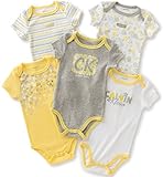 Calvin Klein Baby Girls' 5 Packs Bodysuits, Yellow, 3-6 Months
