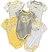 Calvin Klein Baby Girls 5 Packs Bodysuits, Yellow, 6/9M