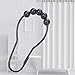 Yapicoco Shower Curtain Hooks Rings for Bathroom, 12PCS Bronze Stainless Steel Rust Resistant Shower Curtain Rings for Shower Curtains, Kitchen Utensils, etc. (Matte Black)