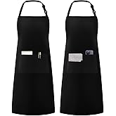 Syntus Apron for Men Women, Adjustable Cooking Kitchen Apron with 2 Pockets | Machine Washable, Firm Stitching, Stain Resistance, Long Tie Straps, 2 Pockets, Versatility, Unisex Use, Gift, BBQ