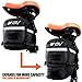 BV Strap-On Bike Bag with Reflective Material - Capacious Saddle Bag with Seperate Divider for Small Items & Room for All Your Essentials - Bike Pouch with Taillight Hanger for Maximum Safety