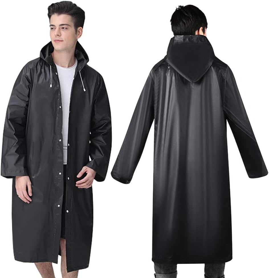 YTBUBOR 2 Pack Black Raincoat Portable Ponchos