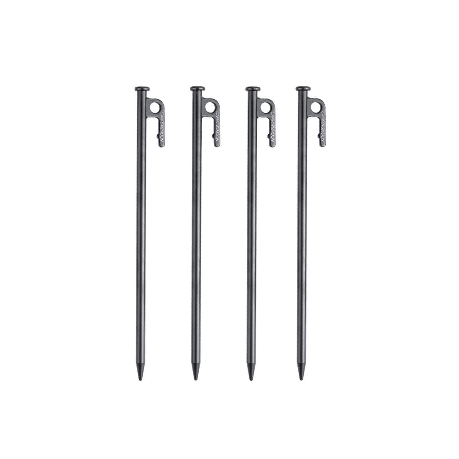 Campingmoon 4pcs Carbon Steel Tent Pegs Heavy Duty S45C Black Coating Camping Tent Stakes for Hard Ground 30cm