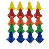 Set of 20 Plastic Traffic Cones,Multipurpose Sports Agility Markers Activity Cones for Kids Outdoor Indoor Gaming,Training,Festival Events