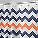 iDesign Fabric Chevron Shower Curtain for Master, Guest, Kids', College Dorm Bathroom, 72
