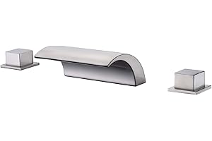 sumerain Roman Tub Faucets Brushed Nickel,Waterfall Spout for High Flow Rate,Include Valve and Trim Set