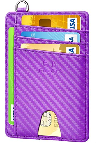 FurArt Slim Minimalist Wallet, Front Pocket Wallets, RFID Blocking, Credit Card Holder with Disassembly D-Shackle