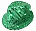 WeGlow International Light Up Sequin Fedora Hat, Green