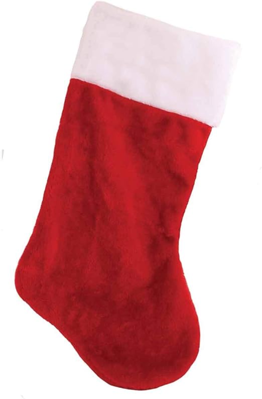 Extra Large Giant Luxury Red Velvet Plush Christmas Stocking with White Trim Very Big Jumbo size
