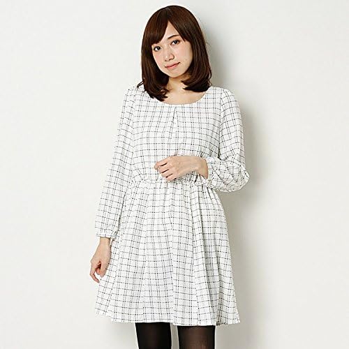 Amazon Co Jp イーハイフンワールドギャラリー E Hyphen World Gallery ワンピース ウィンドウペンプリントジョーゼットワンピース 100アイボリー F 服 ファッション小物