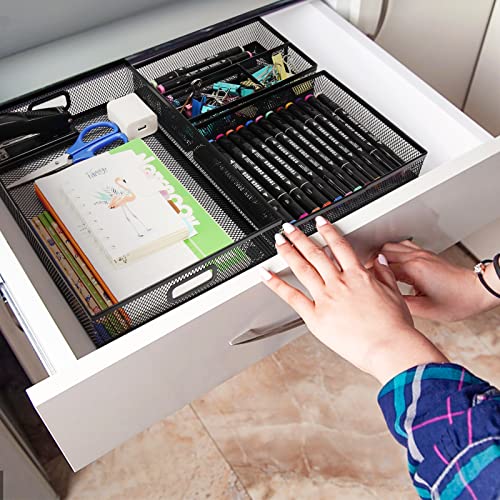 OUTFANDIA Office Drawer Organizer 3 Pack, Office Supplies Desk Drawer