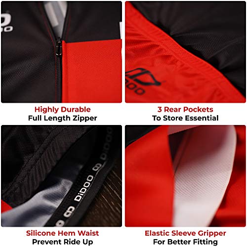 Didoo Cycling Jersey Men Short Sleeve Lightweight Breathable Reflective Biking Shirt with 3 Rear Pockets 2 Didoo Cycling Jersey Men Short Sleeve Lightweight Breathable Reflective Biking Shirt with 3 Rear Pockets - Image 3