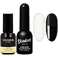 DIDIER LAB Premium Meta Base and Top Coat Gel Nail Polish - Clear Gel Base Coat Nail Polish and Long Lasting Glossy No Wipe Gel Top Coat - LED UV Nail Polish Gel Set - Soak Off Gel Polish Kit 2pcs