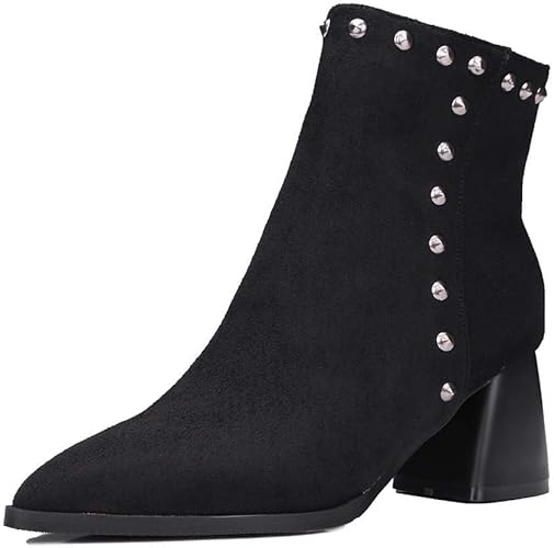 Amazon Com Decostain Women S Concise Rivet Pointed Toe Chunky