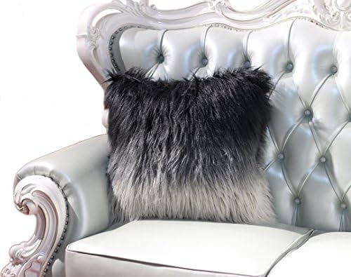 Amazing Rugs Ombre Gray Pillow Rug Ombre Mongolian Faux Fur Throw Pillow Gay