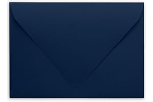 Darling Souvenir A7 Navy-Blue Invitation Envelopes (5 1/4 x 7 1/4) Euro V-Flap 80 LBS Ideal for Weddings, Birthday, Invitatio