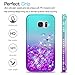 LeYi Galaxy S7 Glitter Case with Tempered Glass Screen Protector [2 Pack] for Girls Women, Bling Sparkle Diamond Liquid TPU Protective Phone Case for Samsung Galaxy S7 Gradient Teal/Purple