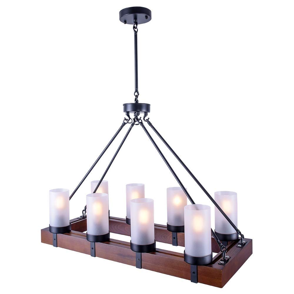 Amazon Com Mutang 8 Lights Retro Wood Chandeliers Vintage Ceiling