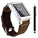 SQdeal Collection iPod Nano 6th Gen Wrist Strap Watch Band Case w/ Adjustable length Function, with Touch Pen (Brown leather bracelet)
