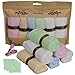 Monclaire 10x10-Inch Organic Reusable Bamboo Baby Towels (Set of 6) with Nail clipper