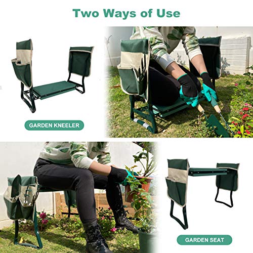 LAIKOU Garden Kneeler and Seat Bench with 2 Free Tool Pouch and 1 Gloves Protects from Dirt & Grass Stains, Foldable… - Image 7