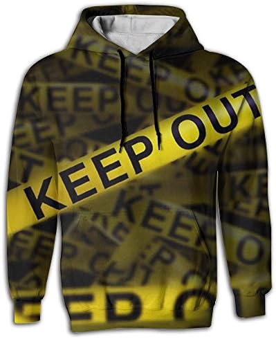 EURJFHSA Caution Tape Men Fit Cozy Long Sleeve Athletic Pullover Hoodie Sportswear Sweatshirt For Men