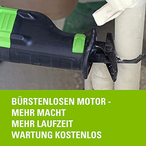 Greenworks 24V Akku-Reciprosäge ohne Batterien und Ladegerät, mit variabler Drehzahl von 0 bis 2700 RPM, 2 Sägeblätter… – Bild 8