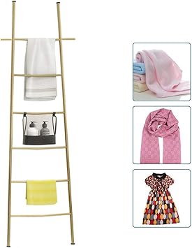 M Top Handtuchleiter Edelstahl Schwarz Freistehend Handtuchhalter Bad Ohne Bohren Handtuchstander Leiter Badezimmer Mit 6 Handtuchstangen Dekoleiter Kleiderstander Leiterregal Gold Amazon De Kuche Haushalt