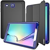 Samsung Galaxy Tab E 9.6 Inch Case, SEYMAC Three Layer Drop Protection Rugged Protective Heavy Duty tablet Case with Magnetic Cover for Samsung Galaxy Tab E 9.6' (Black/Blue)