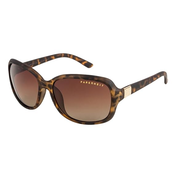 Polarized Oval Women's Sunglasses - (SOC-FA-1613P-C3|60|Brown Color Lens)