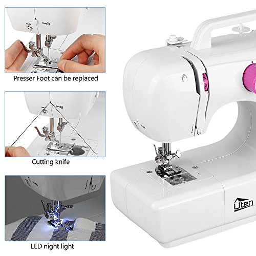 Kranich Portable Sewing Machine 2 Speed 16 Stitches Double Thread Needle Mini Sewing Machine