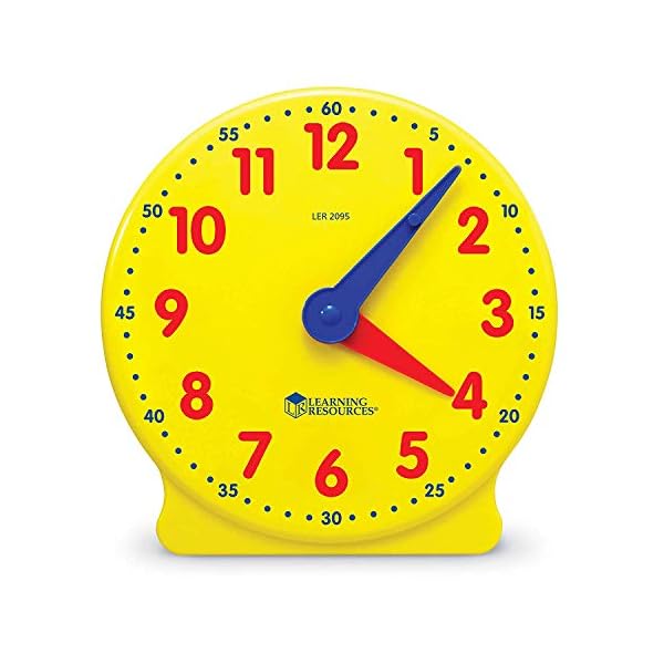 Learning-Resources-LER2095-Big-Time-Student-Teaching-Demonstration-Clock-12-Hour-Ages-5-12Hr-Multicoloured Learning Resources LER2095 Big Time Student, Teaching & Demonstration Clock, 12 Hour, Ages 5 12Hr, Multicoloured