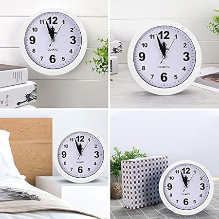 Amazon Com Ocest 6 Inch Simple Small Bedside Student Desk Clock Battery Operated Travel Kids Alarm Clock Silent No Ticking Analog Quartz Bedroom Office Kitchen Living Room Decorative Wall Clock Home Kitchen