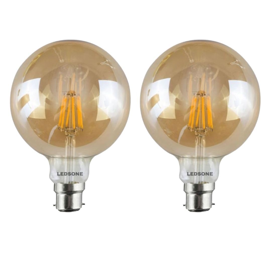 LED G125 Vintage Non-Dimmable Edison Christmas Decorative Light Bulb 4W(40 Watts Equivalent), E27 Screw Warm White 2700K Energy-Saving Spiral Marry X-mas Filament Globe Home Pendant Lmap (Pack 2)
