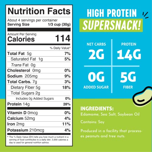 The Only Bean Crunchy Roasted Edamame Beans (Sea Salt) Keto Snacks