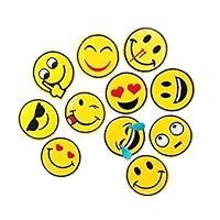 U-Sky Sew or Iron on Patches for Kids Clothing - Emoji Patch for Jeans, Jackets, Backpacks, Hat, Handbag - 11pcs Pack - Size: 2.05x2.05 inch