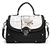 The Best Ladies PU Leather Vintage Top-handle Handbags 50's style Cross-body Bag with Bow For Women (Black)