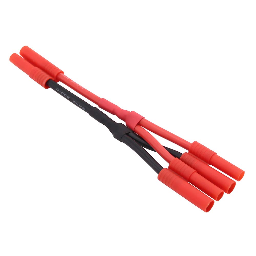 OliYin HXT 4mm Parallel Lipo Adapter - 12awg 10cm Silicone Wire Ultra Heavy Duty for Turnigy(pack of 1)
